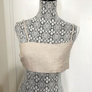 LisaMaree Australian beige cotton and linen crop top. Size Medium - NWT